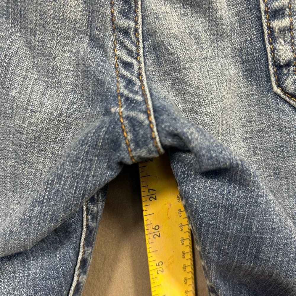 True‎ Religion Jeans Mens 34 Blue Distressed Horseshoe Flap Pocket Excellent